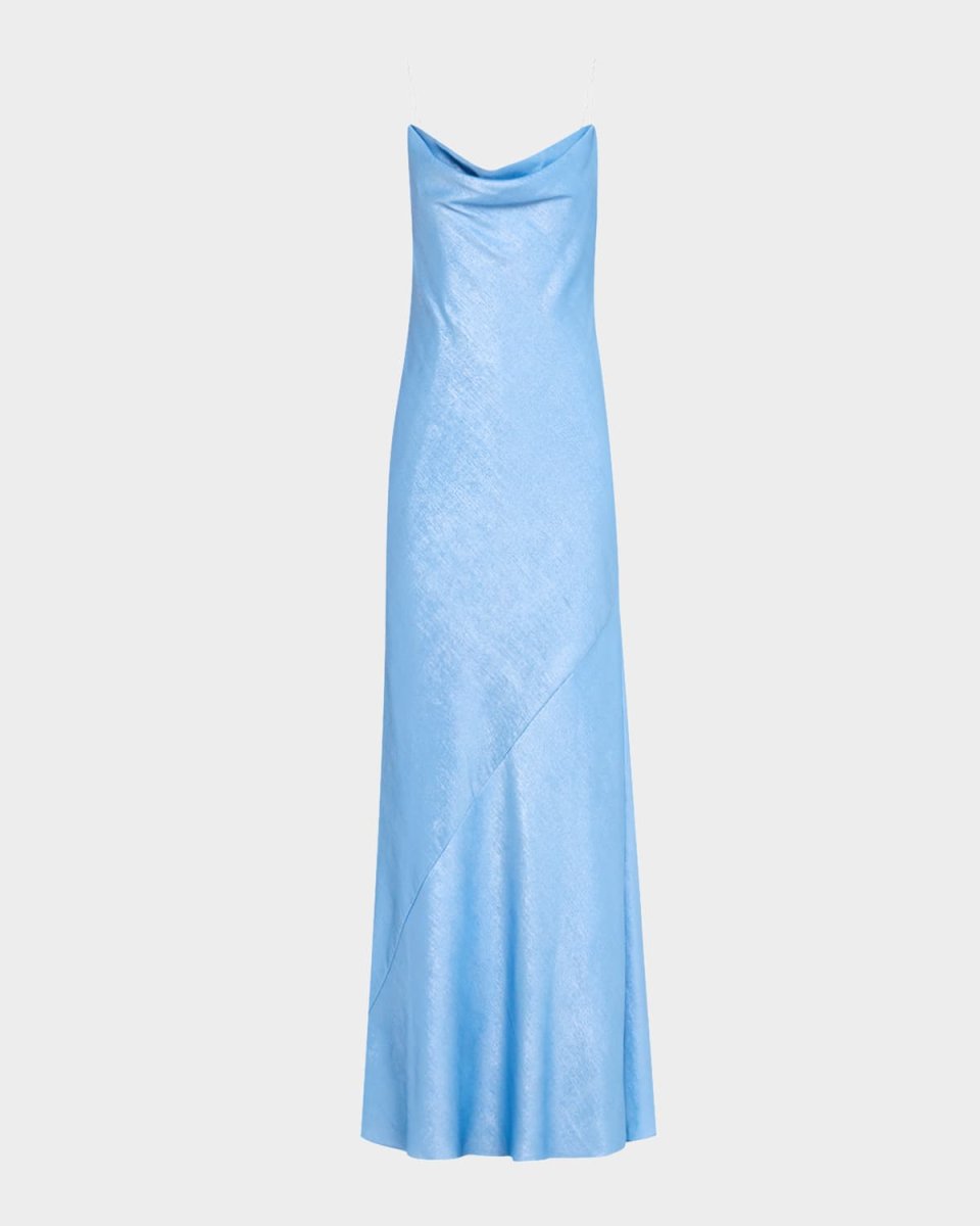 Lola Backless Cowl-Neck Gown